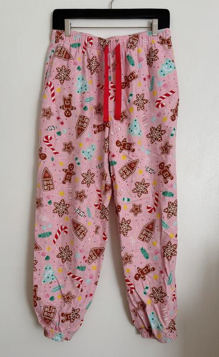 Old Navy Pants - Pink and Red Old Navy Christmas Candied Ginger Flannel Jogger Pajama Pants M